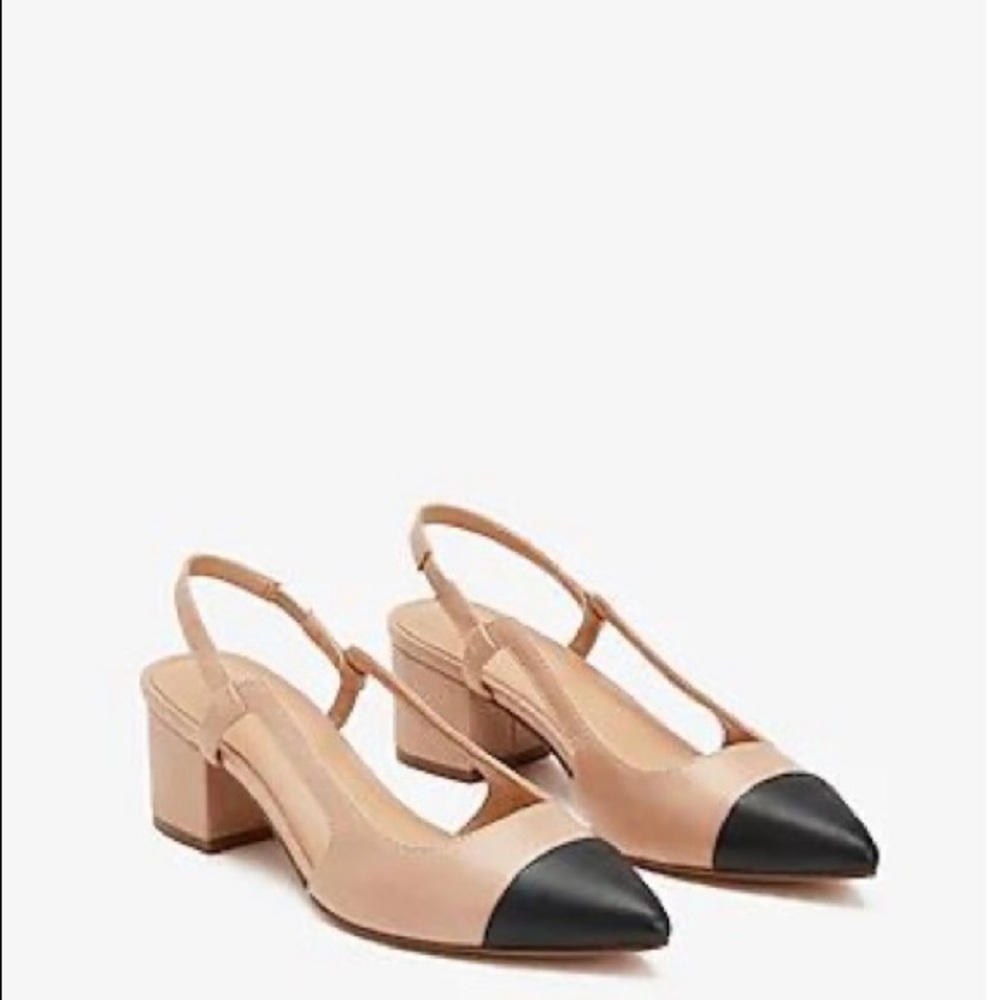 Express Toe Cap Slingback Block Heels